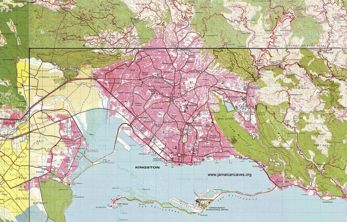 κίνγκστον της τζαμάικα στο χάρτη