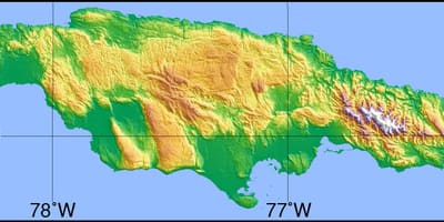 Χάρτης της δορυφορικής τζαμάικα