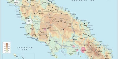 Χάρτης της νότιας ακτής της τζαμάικα 