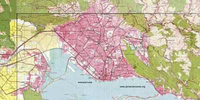 Κίνγκστον της τζαμάικα στο χάρτη