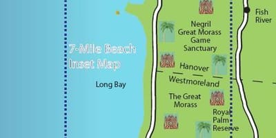 Χάρτης της negril τζαμάικα 7 mile beach