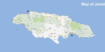 Χάρτης της winnifred beach τζαμάικα