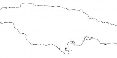 Κενό χάρτη της τζαμάικα με σύνορα