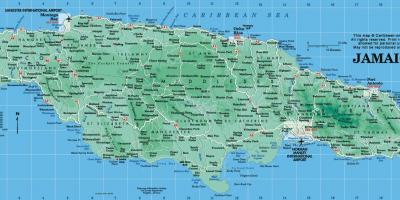 Ένα χάρτη της τζαμάικα